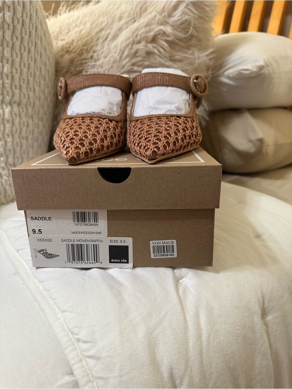 Dolce Vita Woven Raffia Mary Jane - Saddle Brown